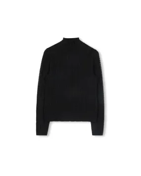 Dainty Detailed Turtleneck TemperatureRegulating Geometric Pattern