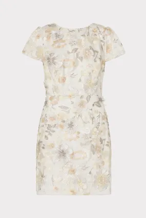 Anti-bacterial Clean Tone Daisy Floral Embroidery Dress