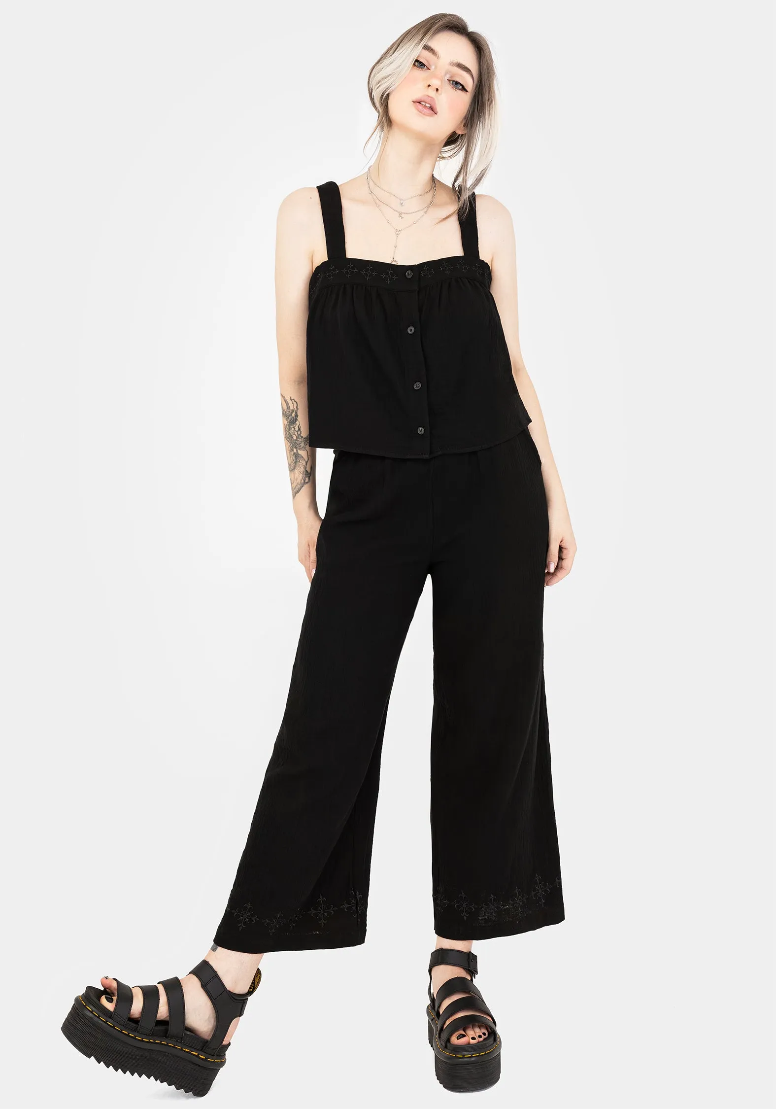 Iconic Style Damara Embroidered Cotton Culottes