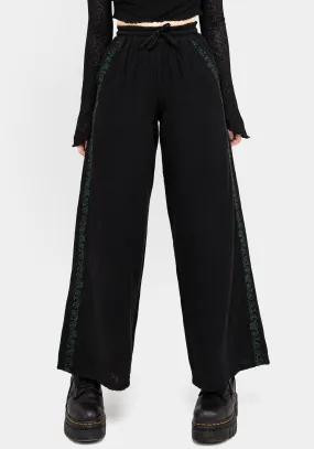Damiana Embroidered Cotton Trousers Natural Look
