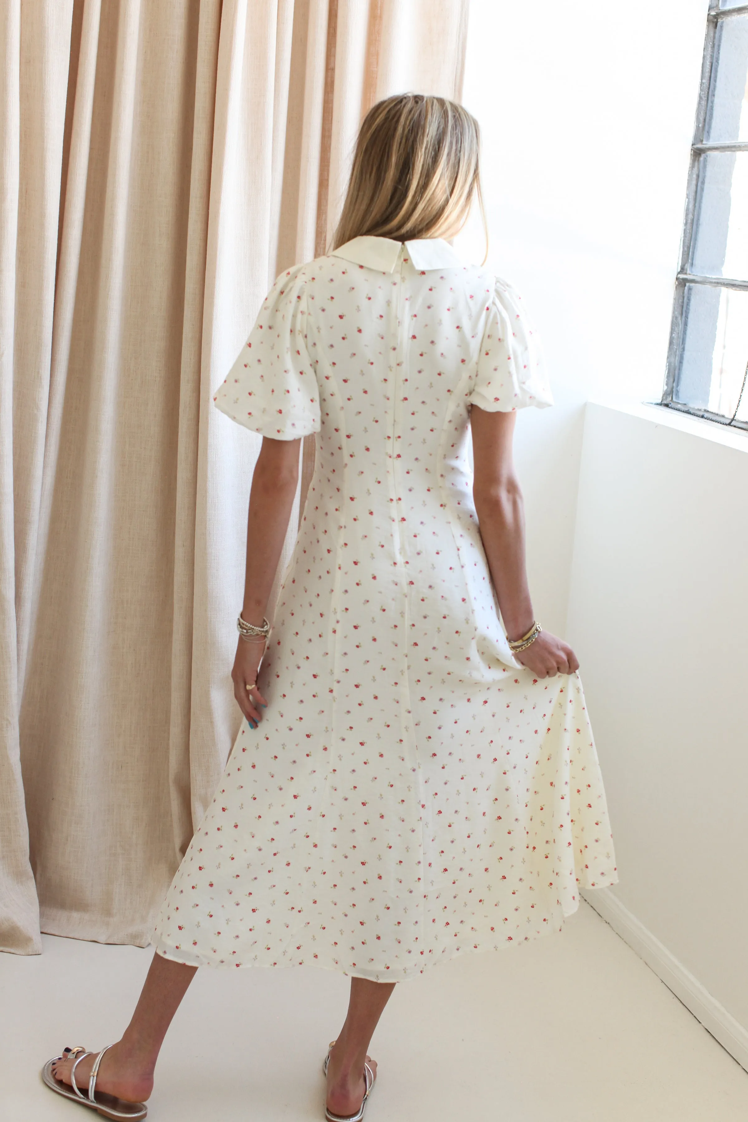 Daphne Bow Midi Dress Comfortable Shape Modern Movement