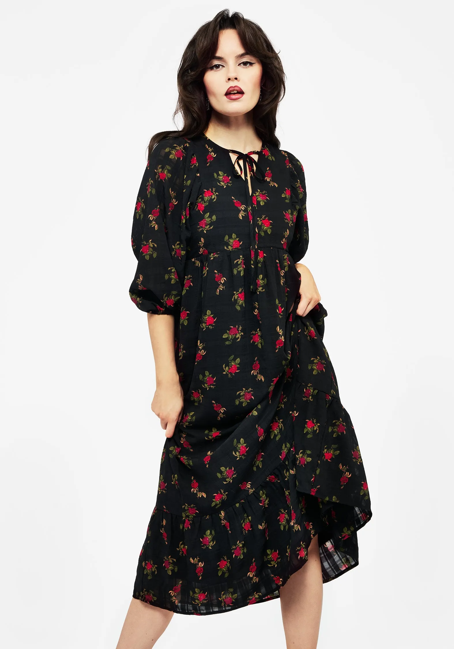 Darcey Floral Print Chiffon Midaxi Dress Must-have Youthful Mood