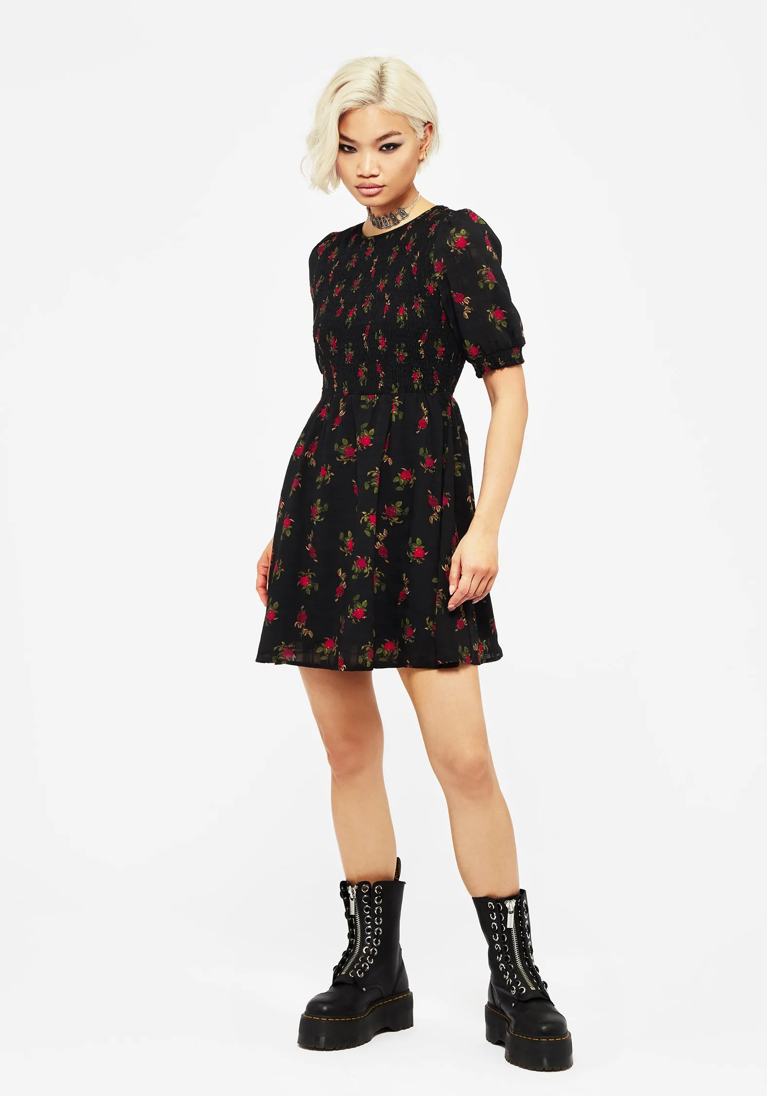Darcey Floral Print Mini Dress Effortless Fit Modern Aesthetic