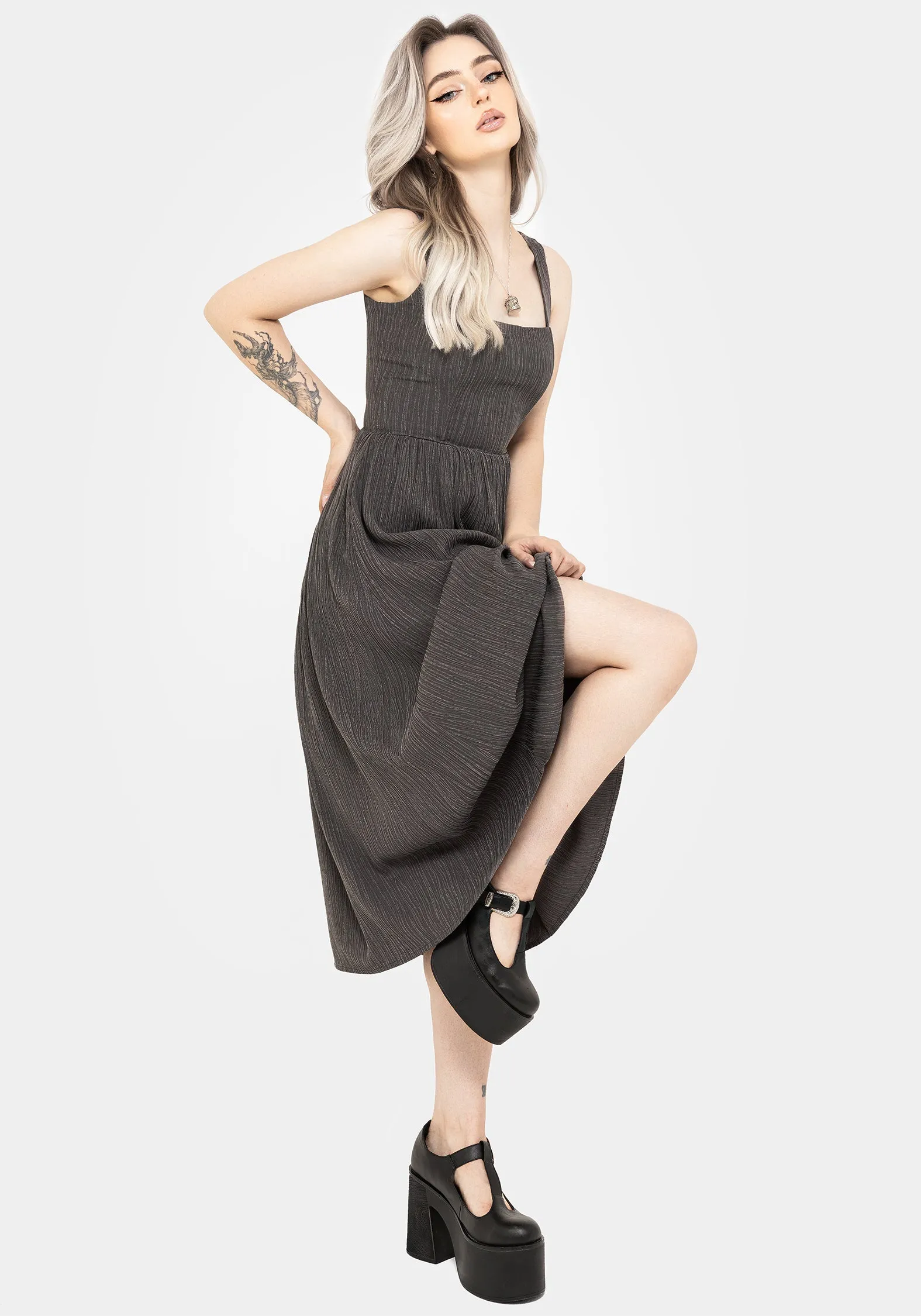 Darkside Corset Midi Dress Playful Cut Feel Good