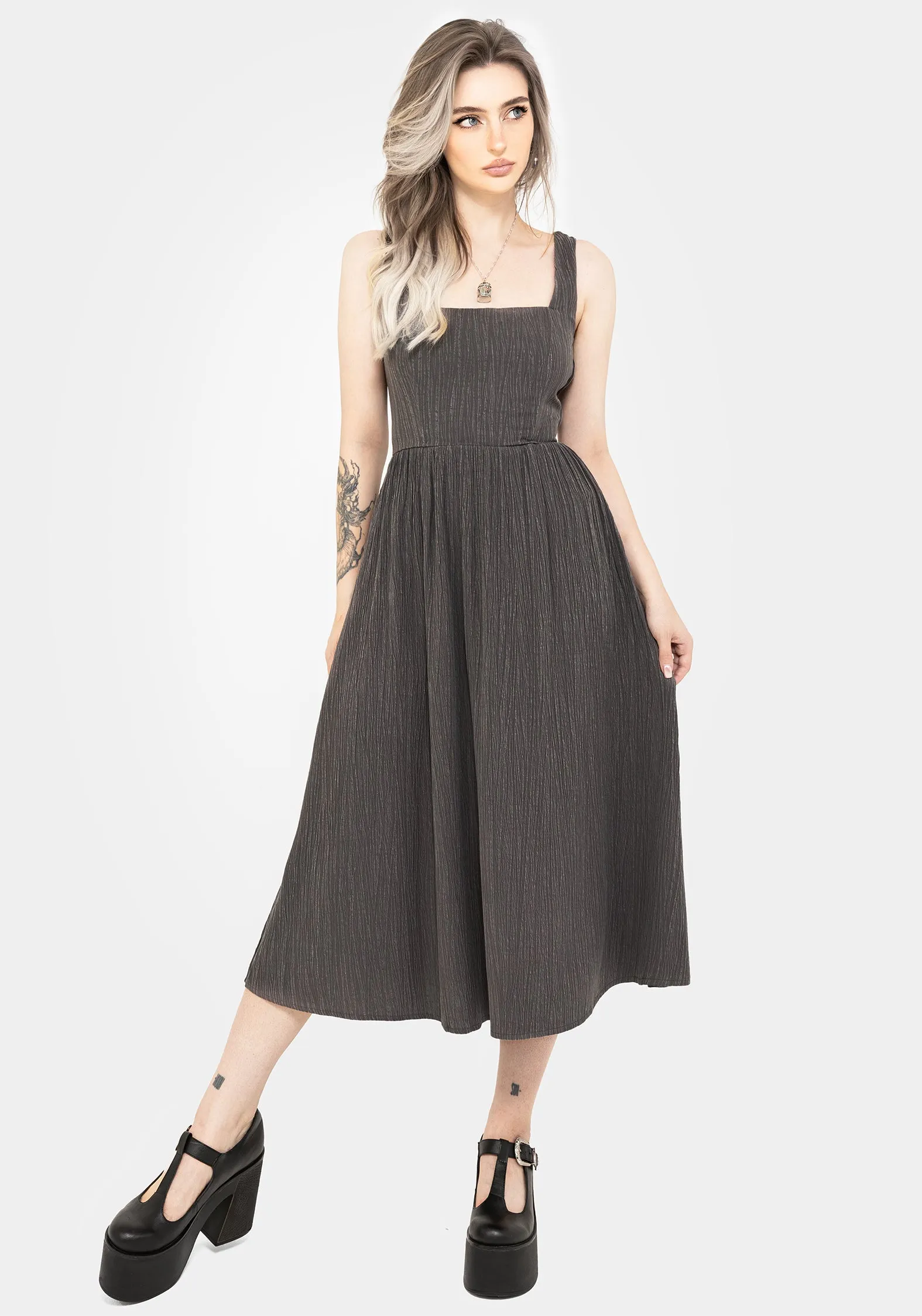 Warm Soft Darkside Corset Midi Dress