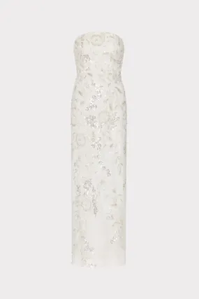 Daily Confidence Magnolia Beaded Dream Sequin Maxi Dress