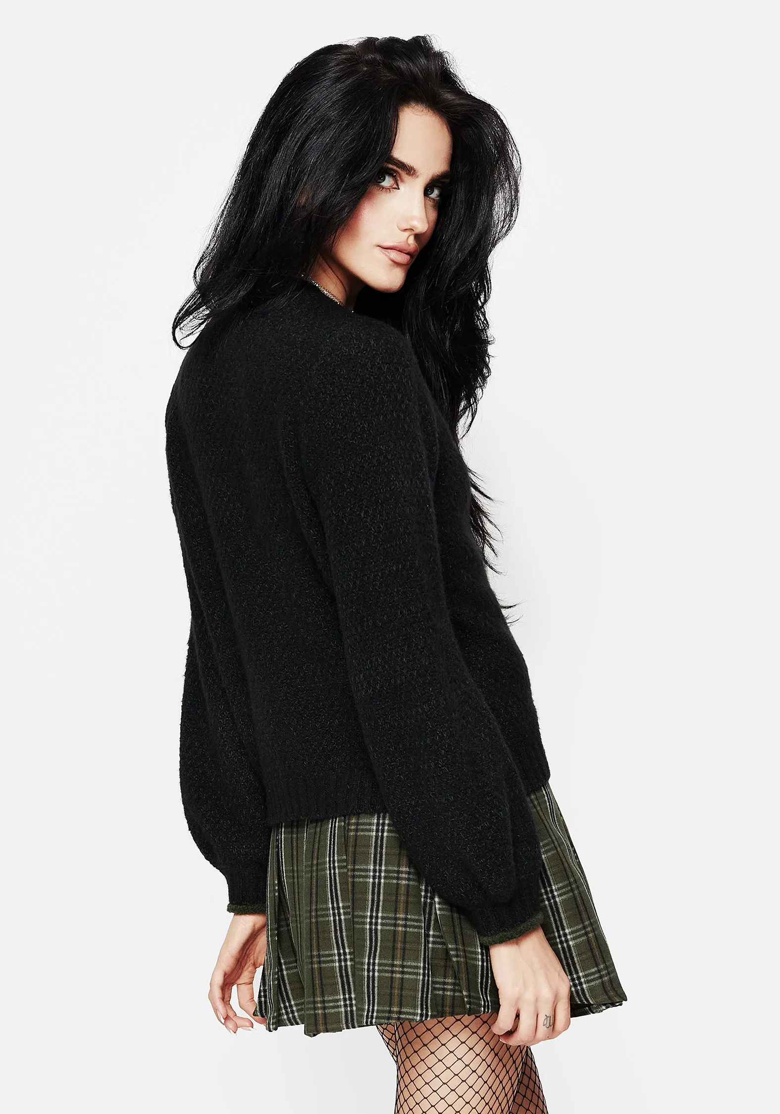 Layered Knit Design Dawsonia Embroidered Knit Crop Cardigan