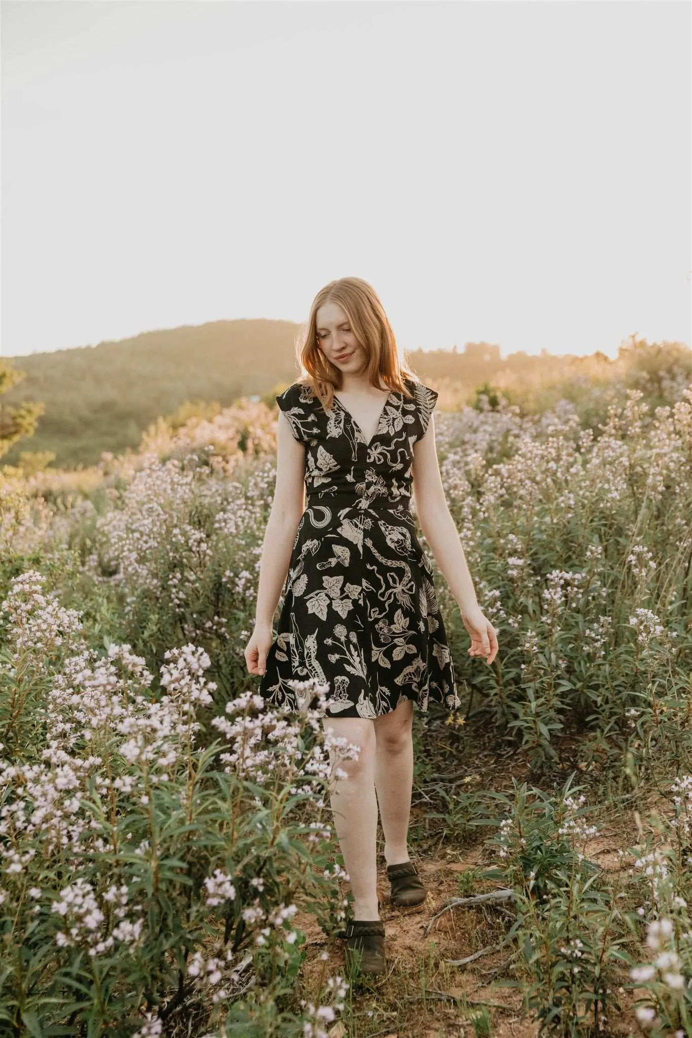 Fashion-Forward Fit Art Inspired Spicy Xena in Black Woodland Wonder