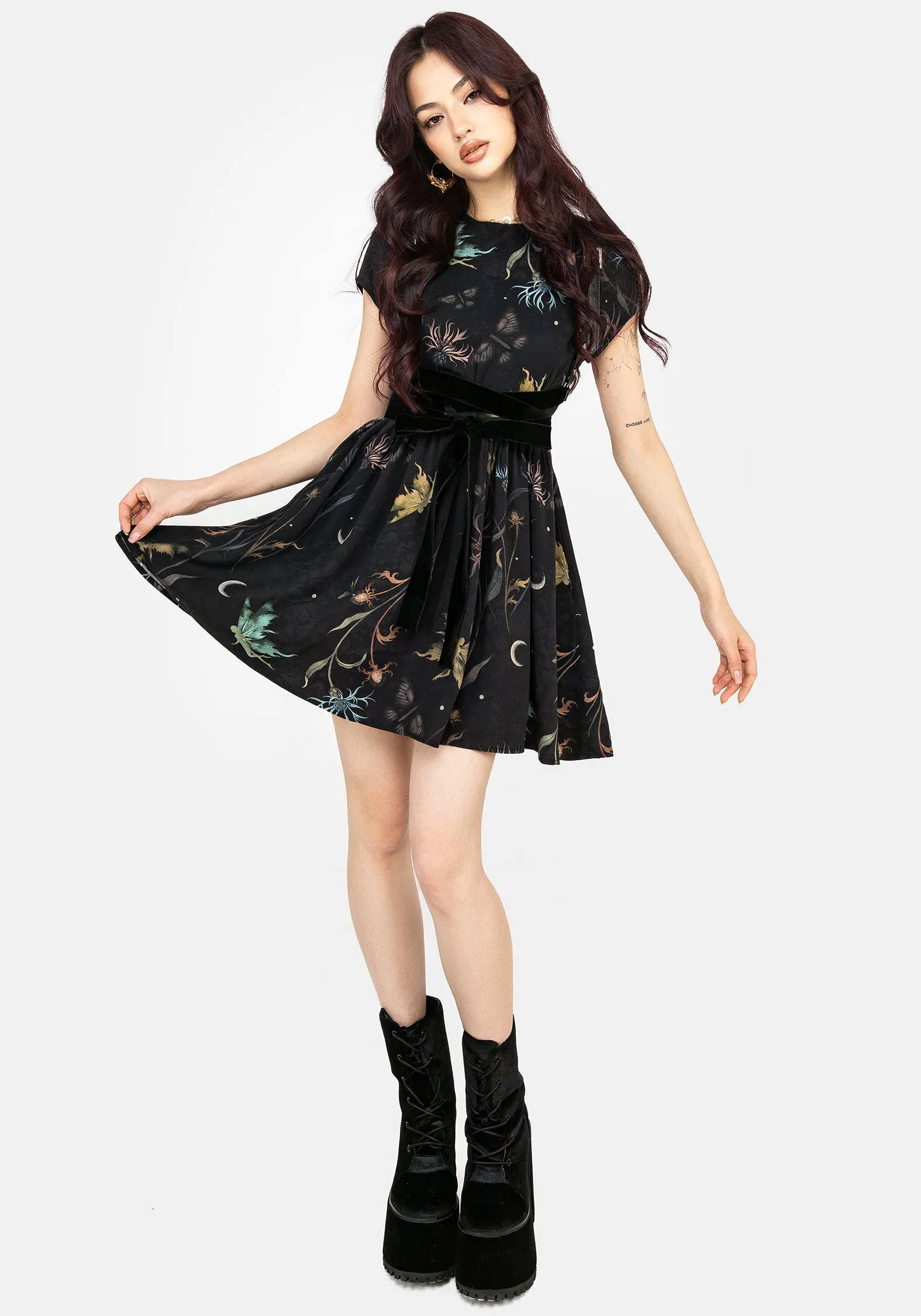 Rosanella Floral Print Mini Smock Dress Bloom Zone