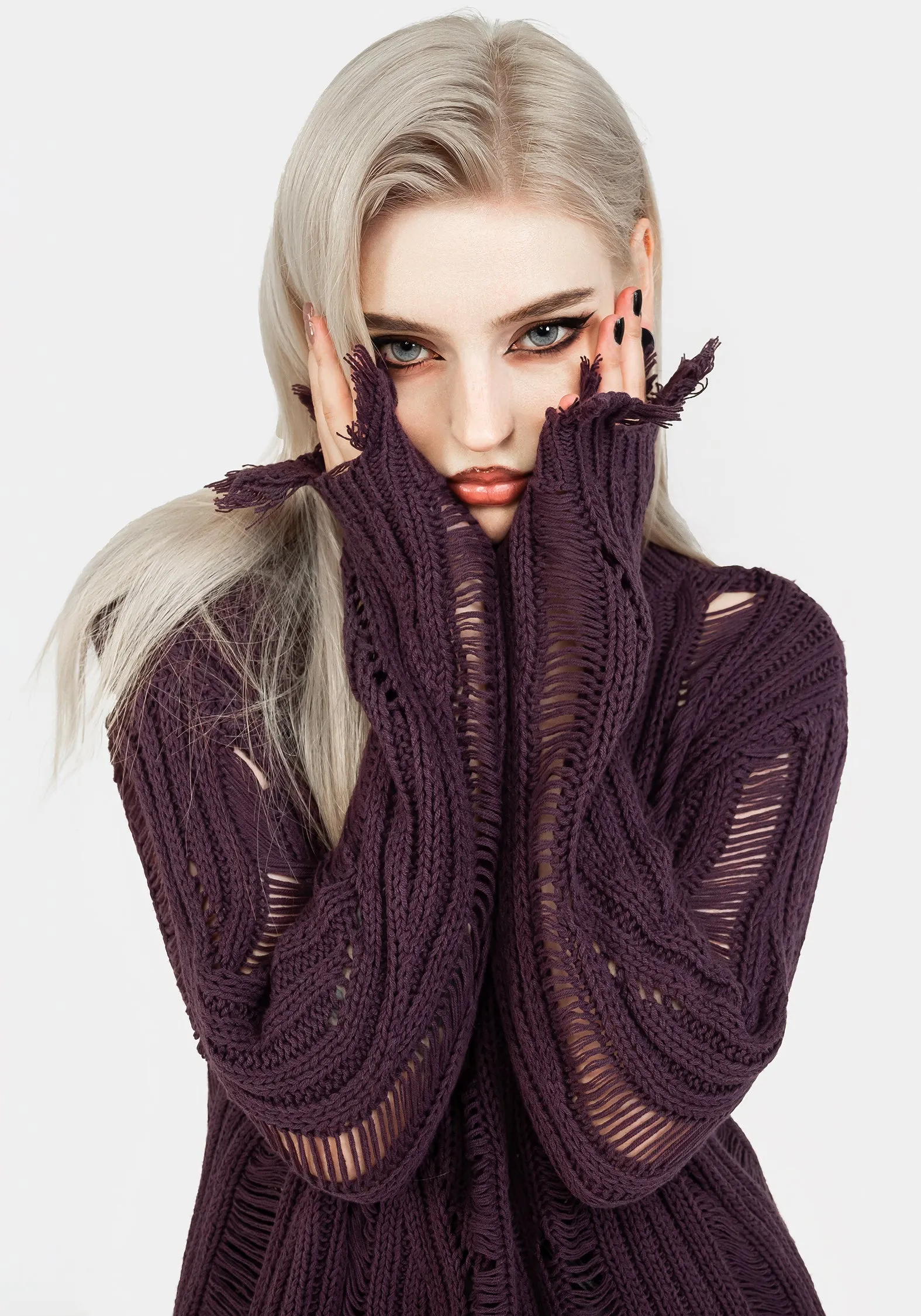 Urban Ready UPF Protection Dayglo Relaxed Knit Jumper In Lavender Mist