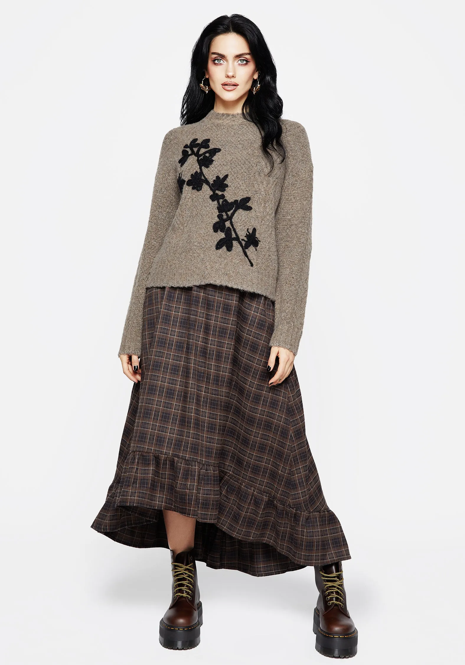VeganFriendly Material Deathwatch Floral Beetle Knit Jumper