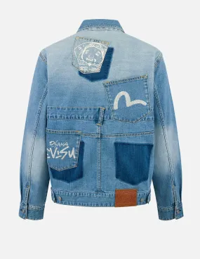Deconstructed with Multi-pocket Loose Fit Denim Jacket All Weather Performance Fabric
