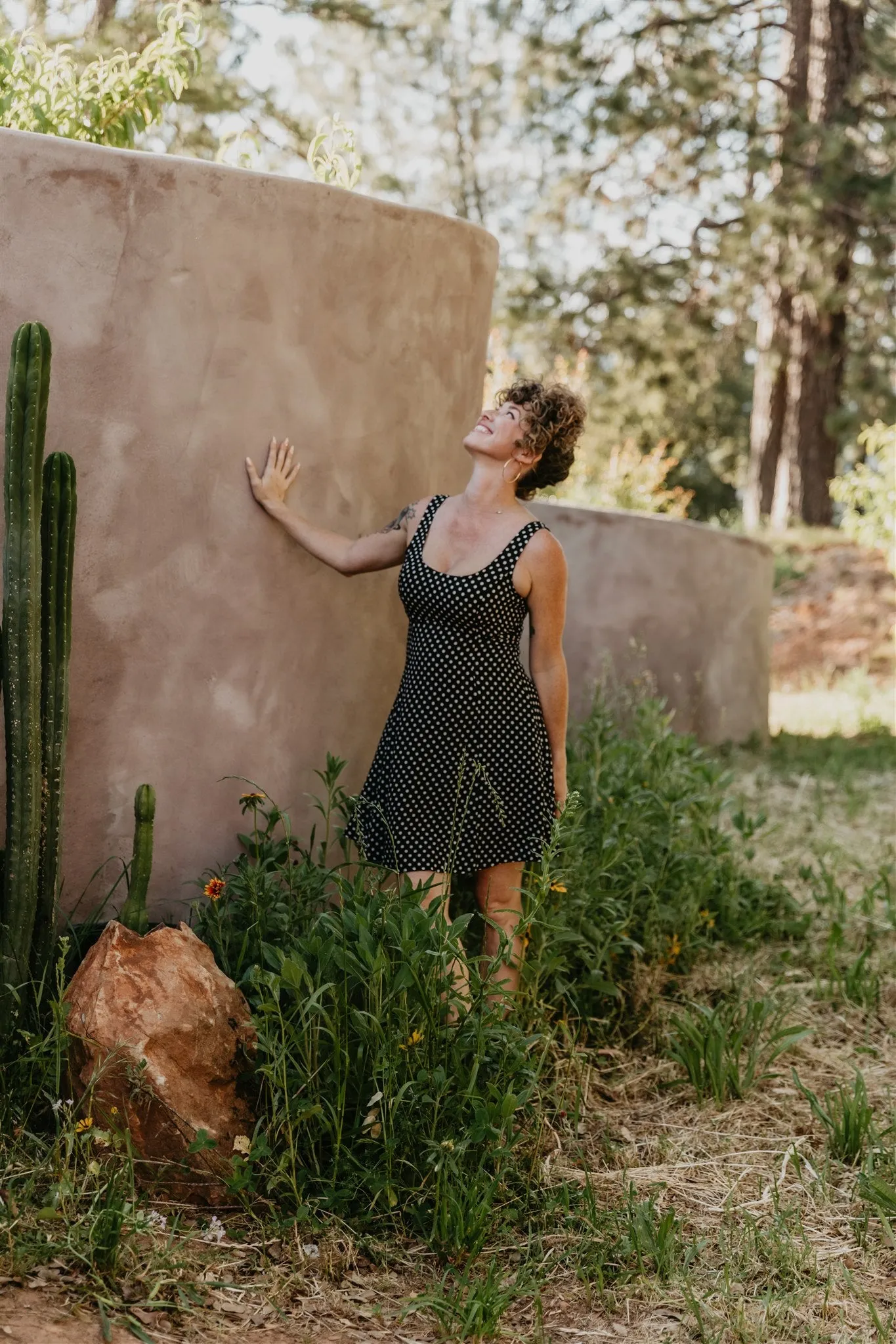 Elegant evening wear Delana Dress in Black and White Polka Dot