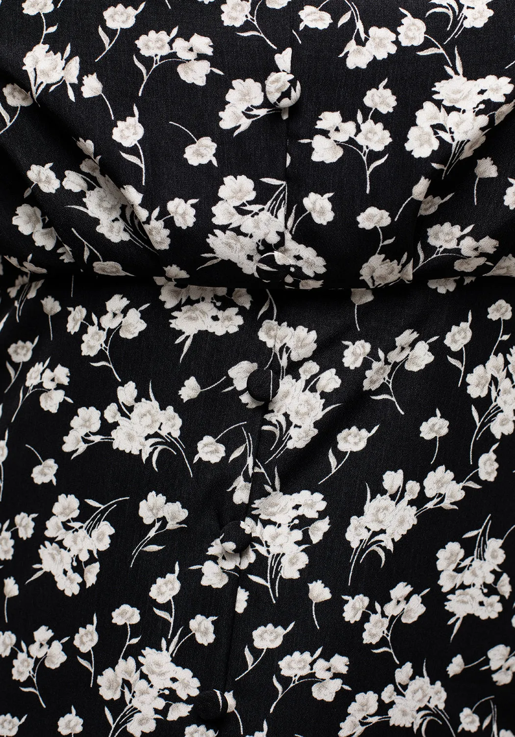 Vibrant Tone Warm Palette Demeter Print V-Neck Button Down Midi Dress