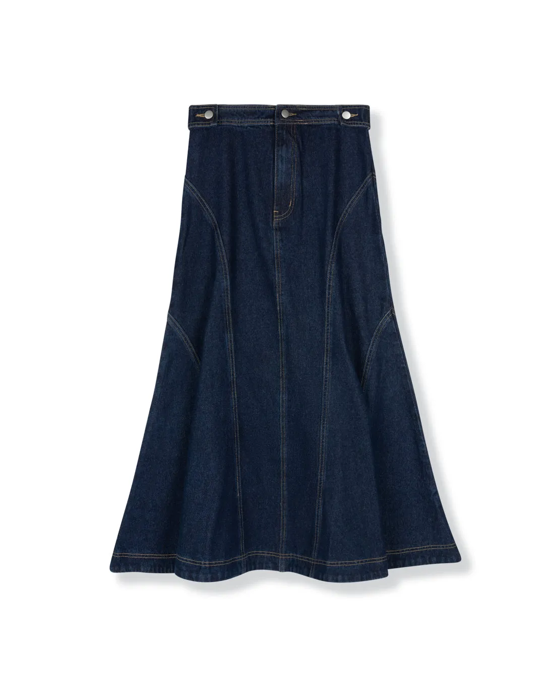 Clean Finish Denim Flairy Skirt