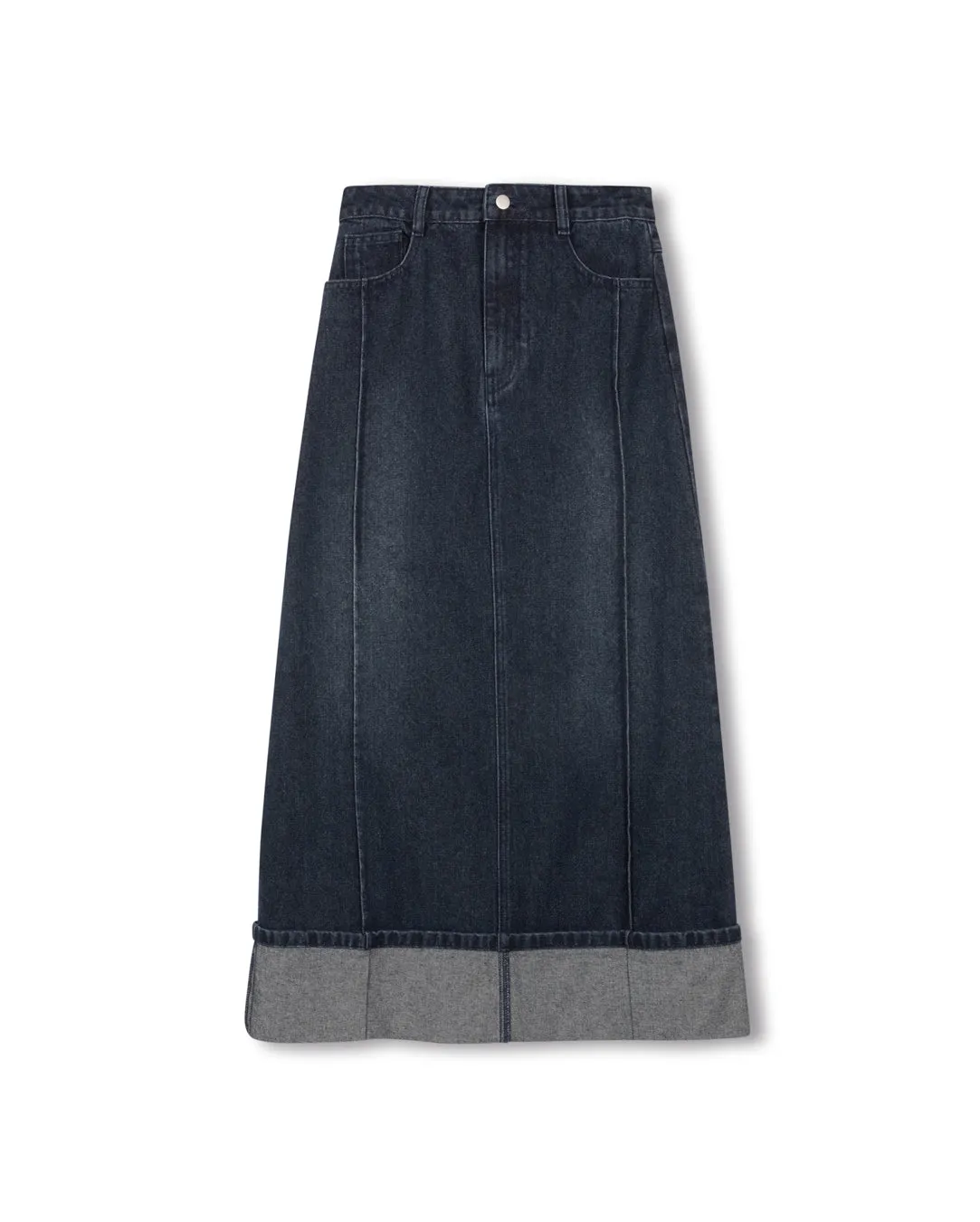 Denim Rolled Hem Skirt Modern Look light colors
