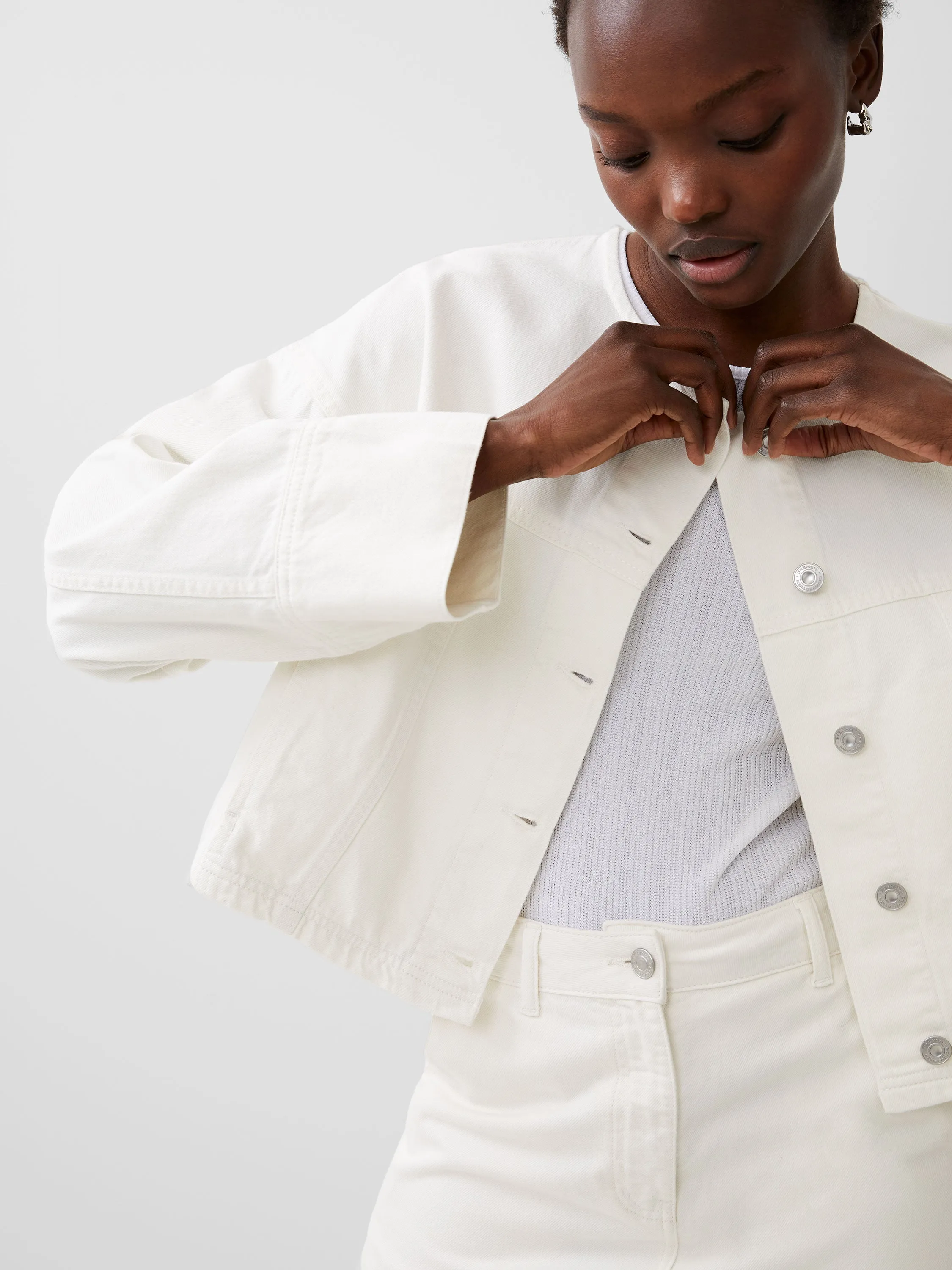 Hollow Fiber Fill Denver Denim Wide Sleeve Jacket