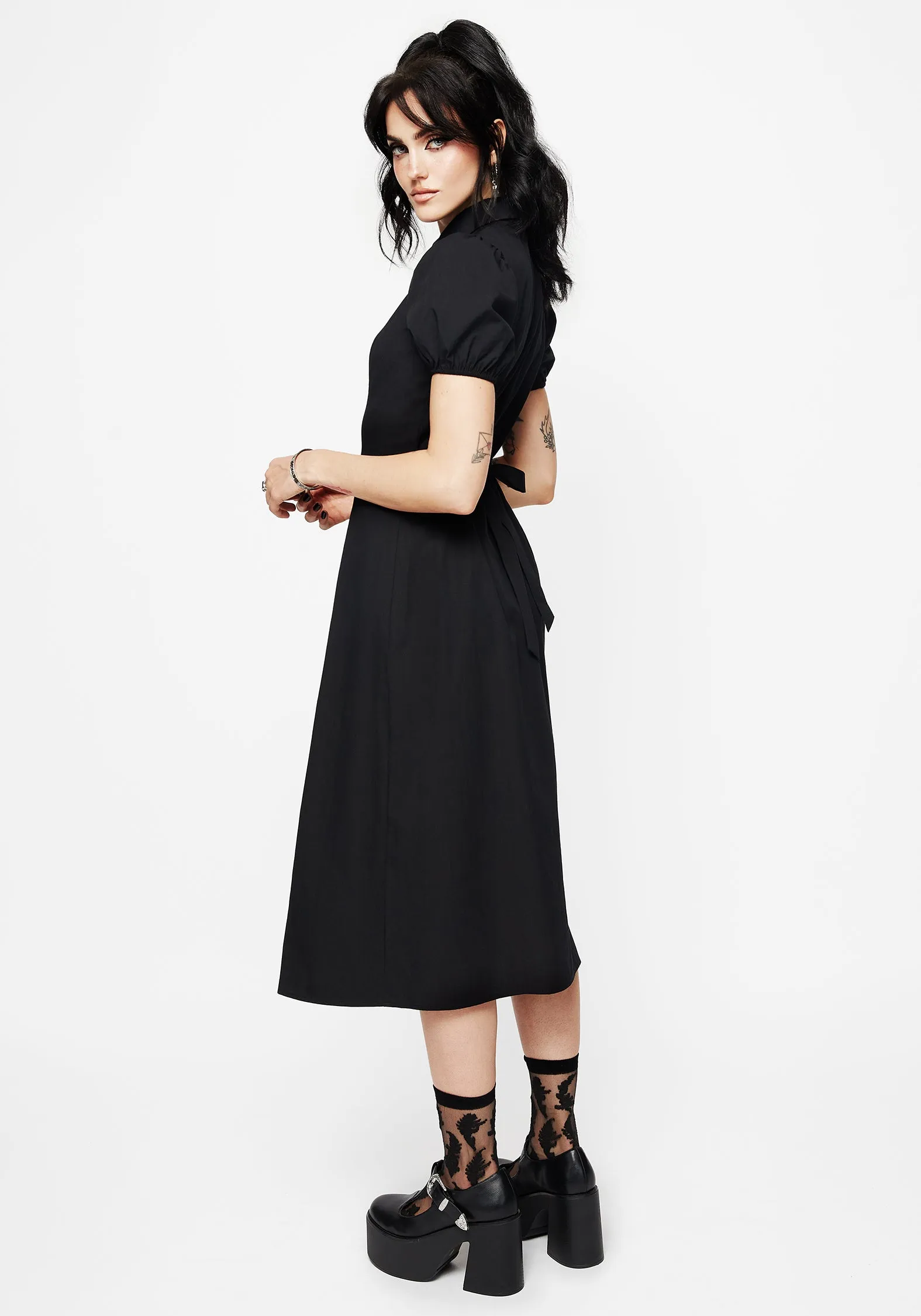 Despair Cotton Thistle Embroidered Button Up Midaxi Dress Tall-Fit