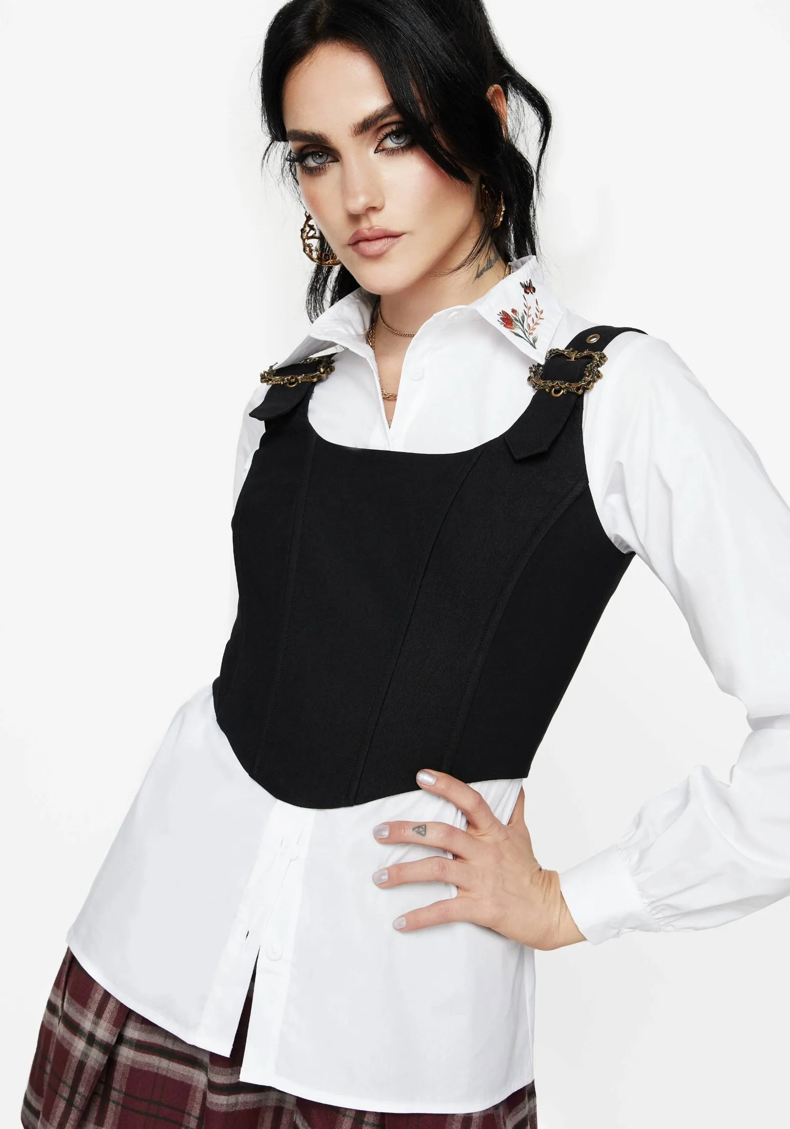 Dewdrop Cotton Embroidered Collar Shirt QuickDryTechnology