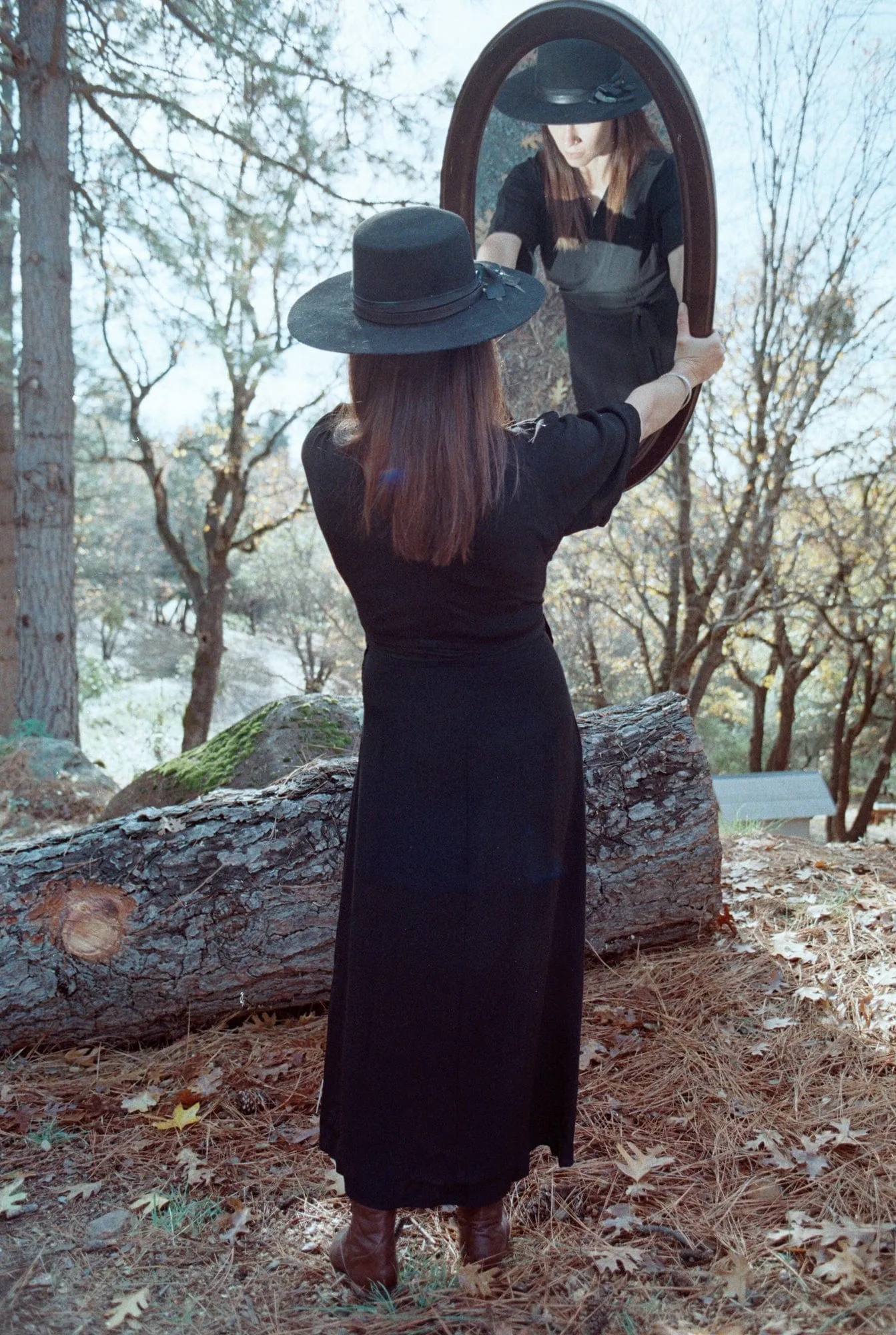 Diana Dress in Black Crepe Charming Fit Olive Fresh