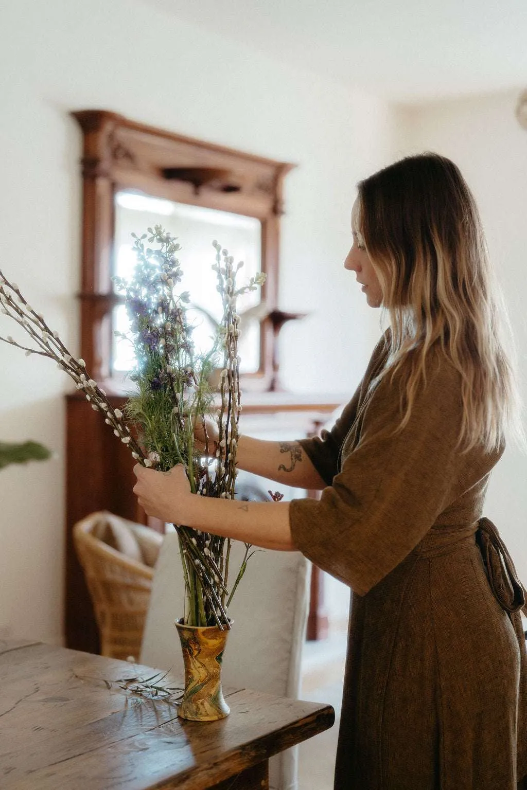 Casual chic dress Diana Dress in Golden Checker