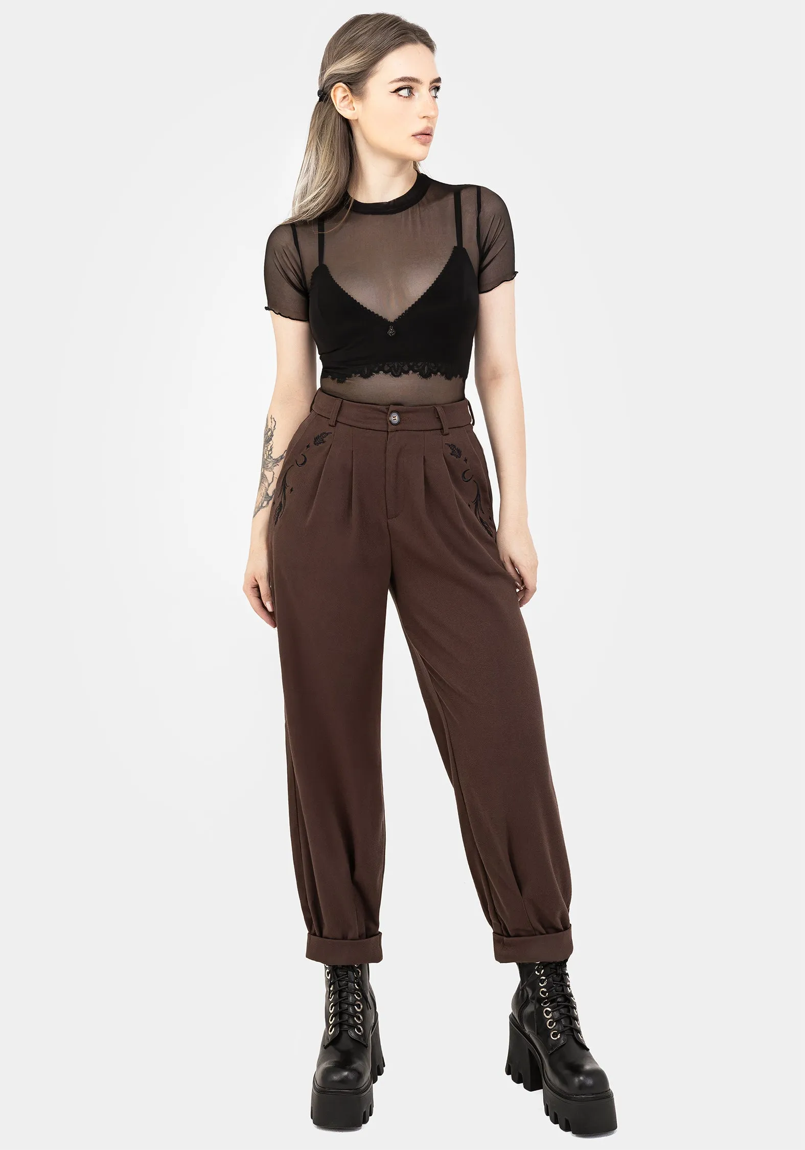 Wrap Front Dianne Embroidered Balloon Trousers