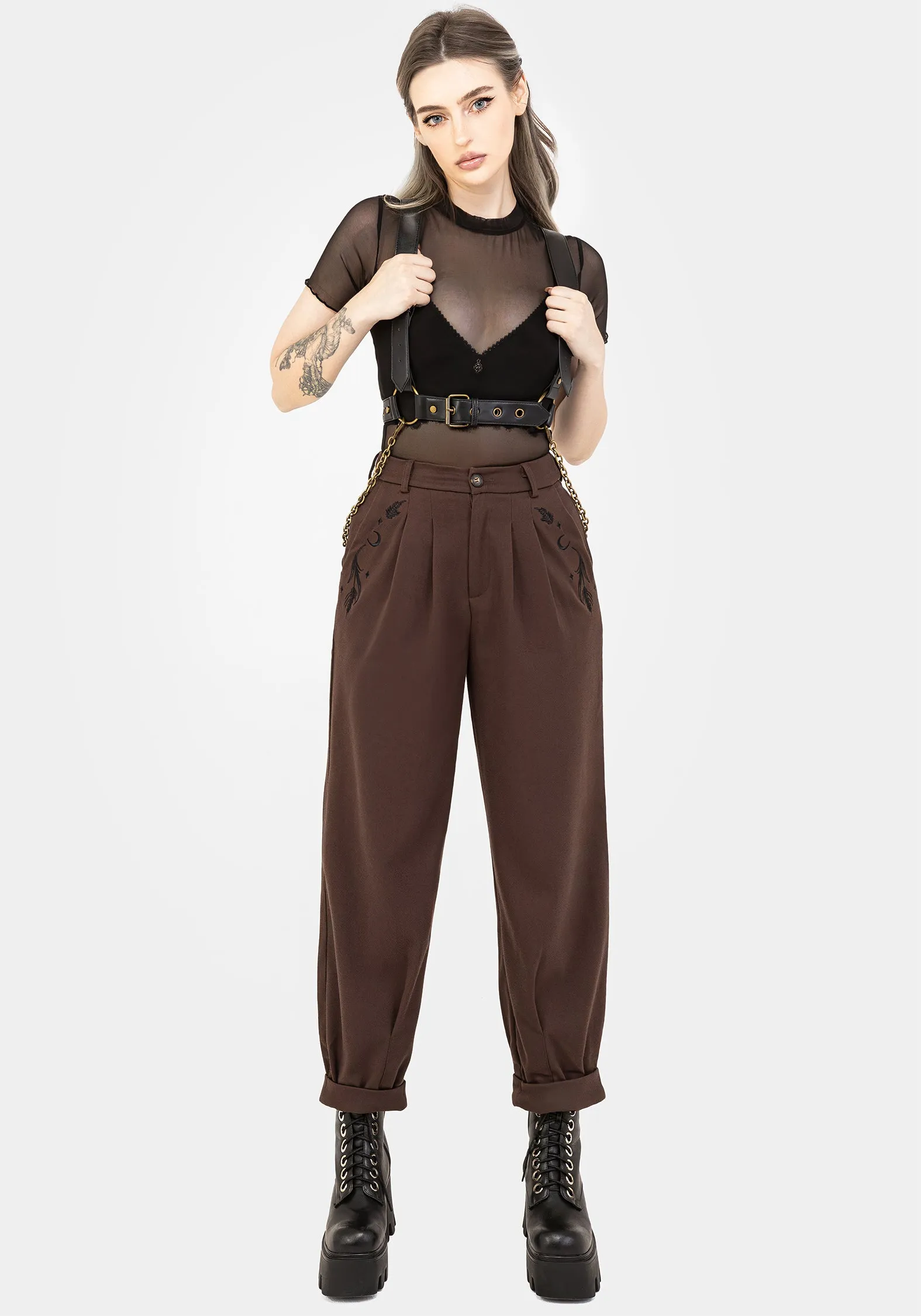 Dianne Embroidered Balloon Trousers Simple Look