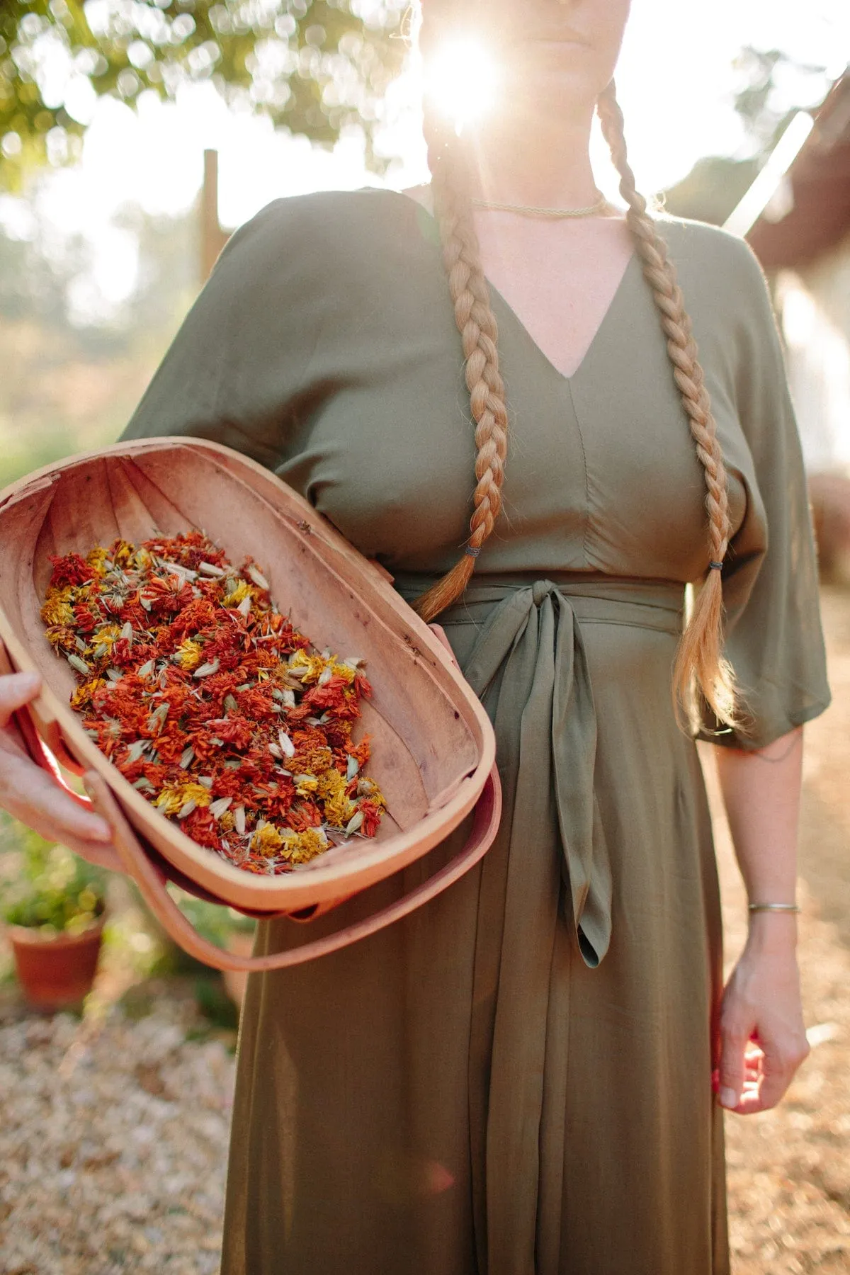 Diana Dress in Olive Green Challis Gentle Drape Fair-Trade