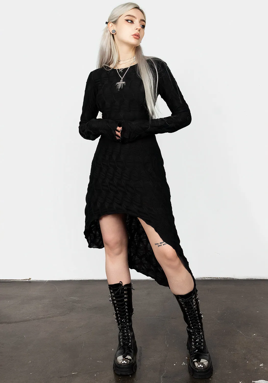 Easy Comfort Disquiet Asymmetric Midi Dress