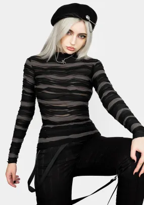 Distortion Top MidweightKnit Curved Hem