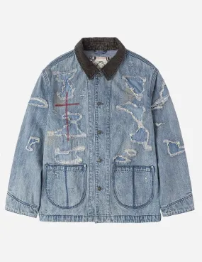 Bamboo Fiber Fabric Distressed Fashion Fit Denim Jacket
