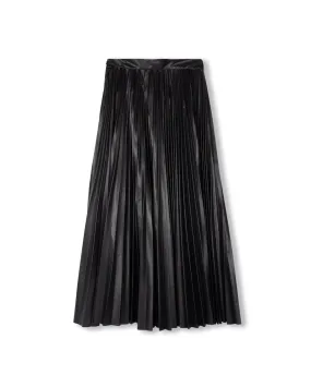 Doby Leather Pleat Skirt Vibrant color