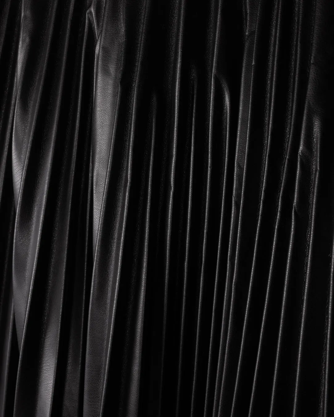 Doby Leather Pleat Skirt Soft Styling Linen Cotton Mix