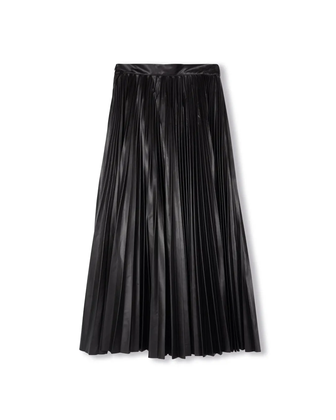 Doby Leather Pleat Skirt Vibrant color
