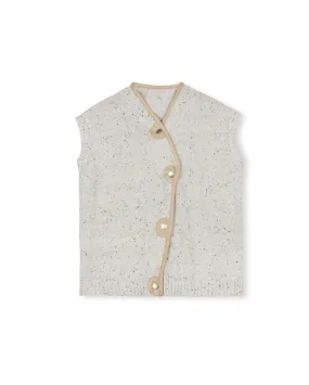 Doby Speckled Knit Vest Street Trend Look Stylish Layering