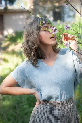 Snug Layers Dolman Top in BB Blue Texture Cotton