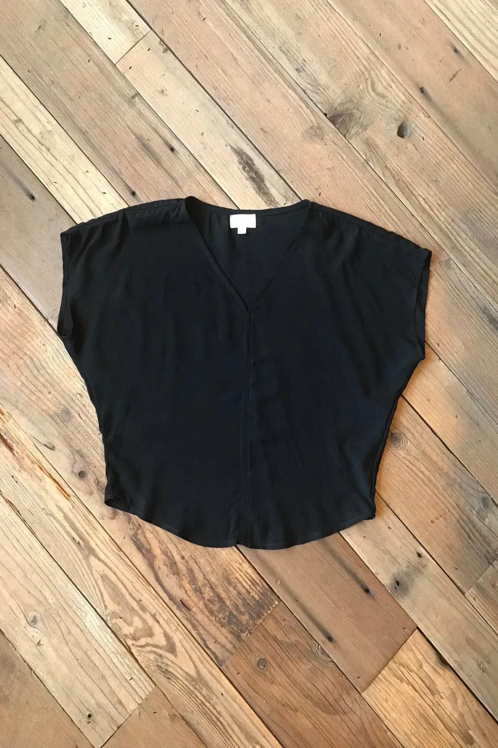 Breathable Warmth Basic Must-Have Dolman Top in Black Challis