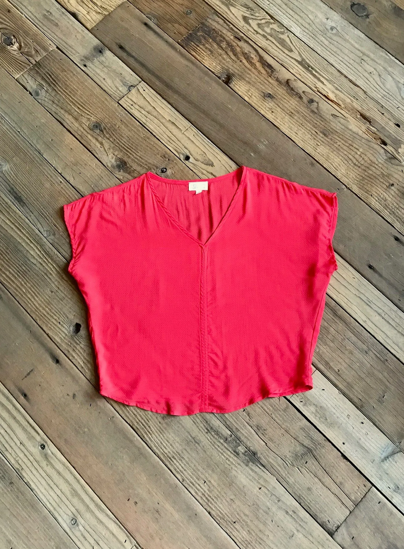Dolman Top in Electric Coral Reinforced Cuffs hypoallergenic