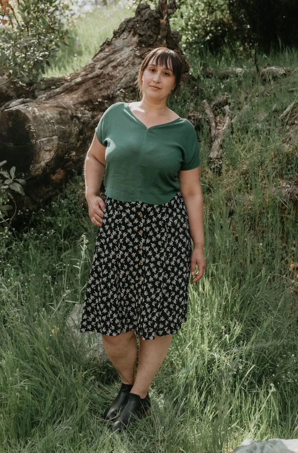 Dolman Top in Emerald Challis Soft Knit Design