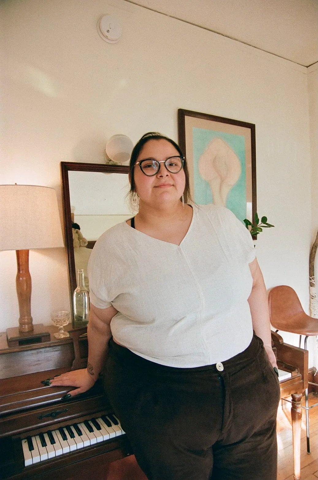 Stylish Layers Dolman Top in Oat Linen