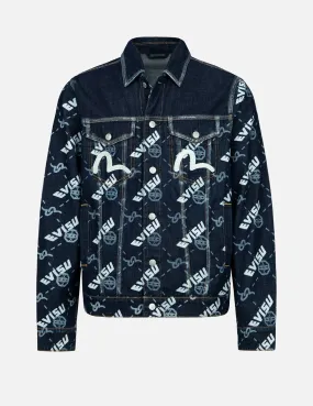 Double Monogram Print Denim Jacket Professional Look