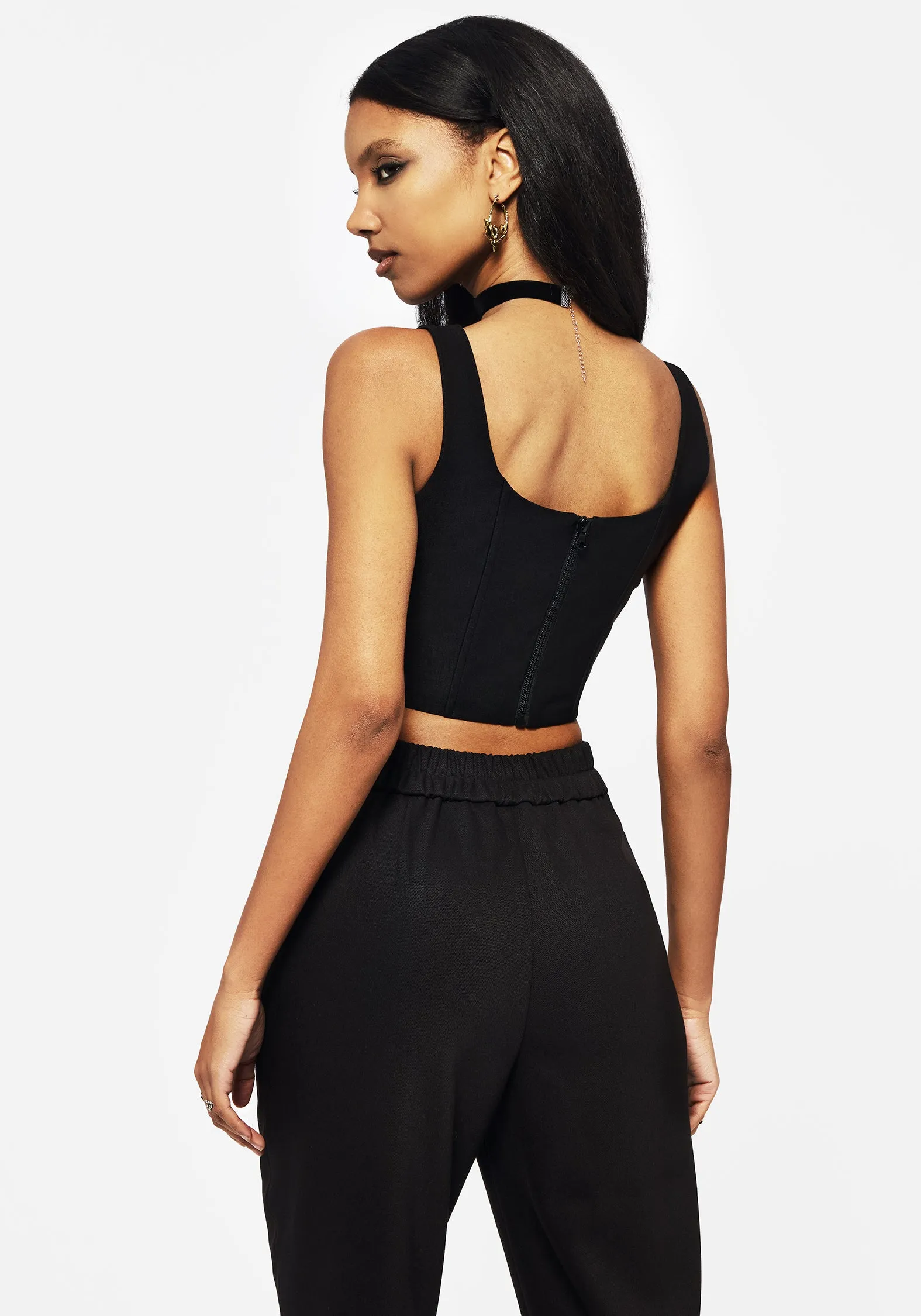 VersatileNeckline Elder Buckle Detail Corset Top