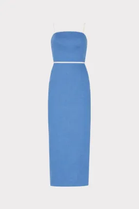 Easy Vibe Youthful Mood Amara Linen Contrast Midi Dress