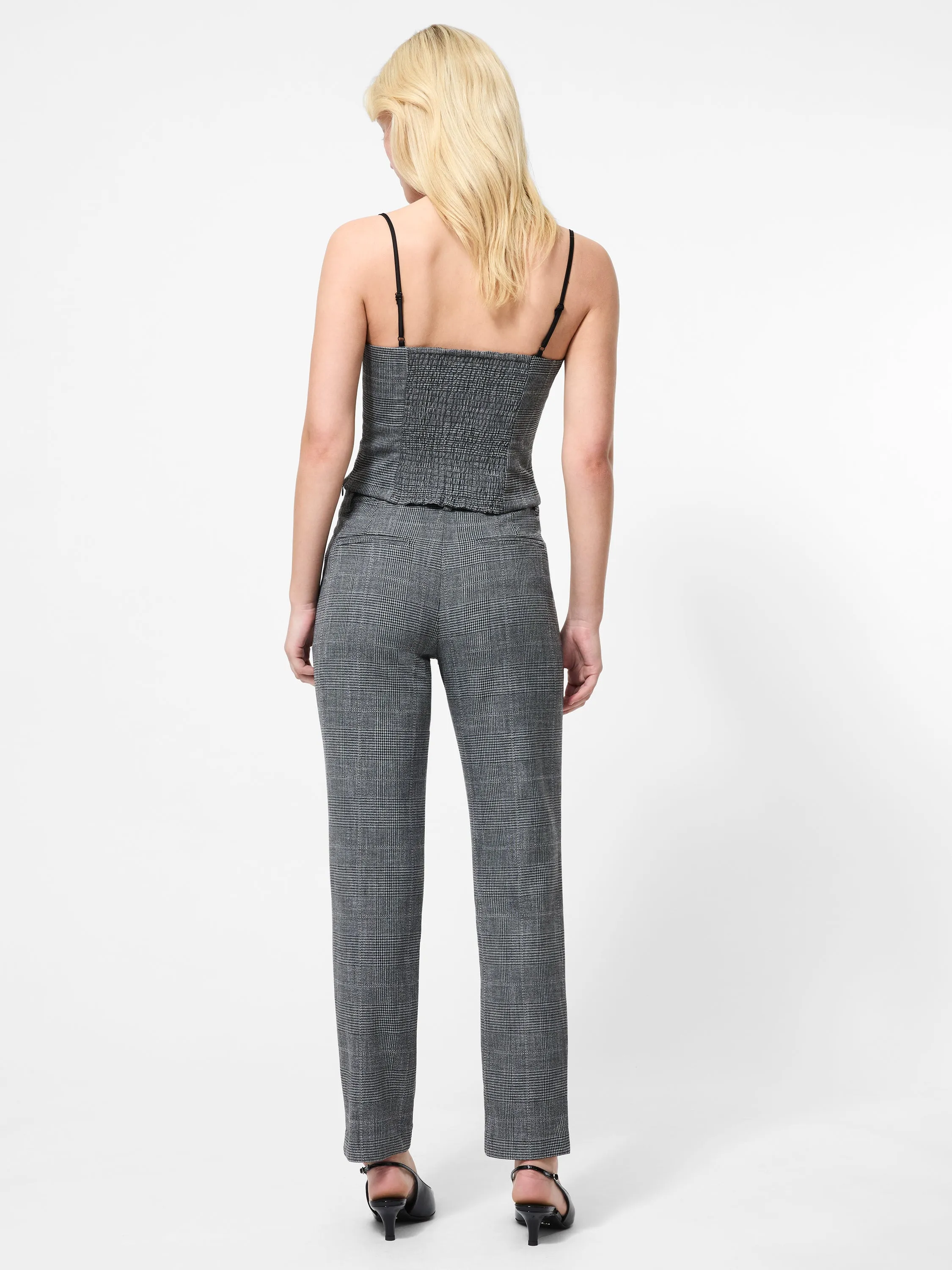 Drop Shoulder CrewNeck Owen Plaid Peekaboo Corset Top