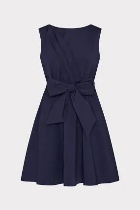 Draped Poplin Sleeveless Mini Dress custom-fit