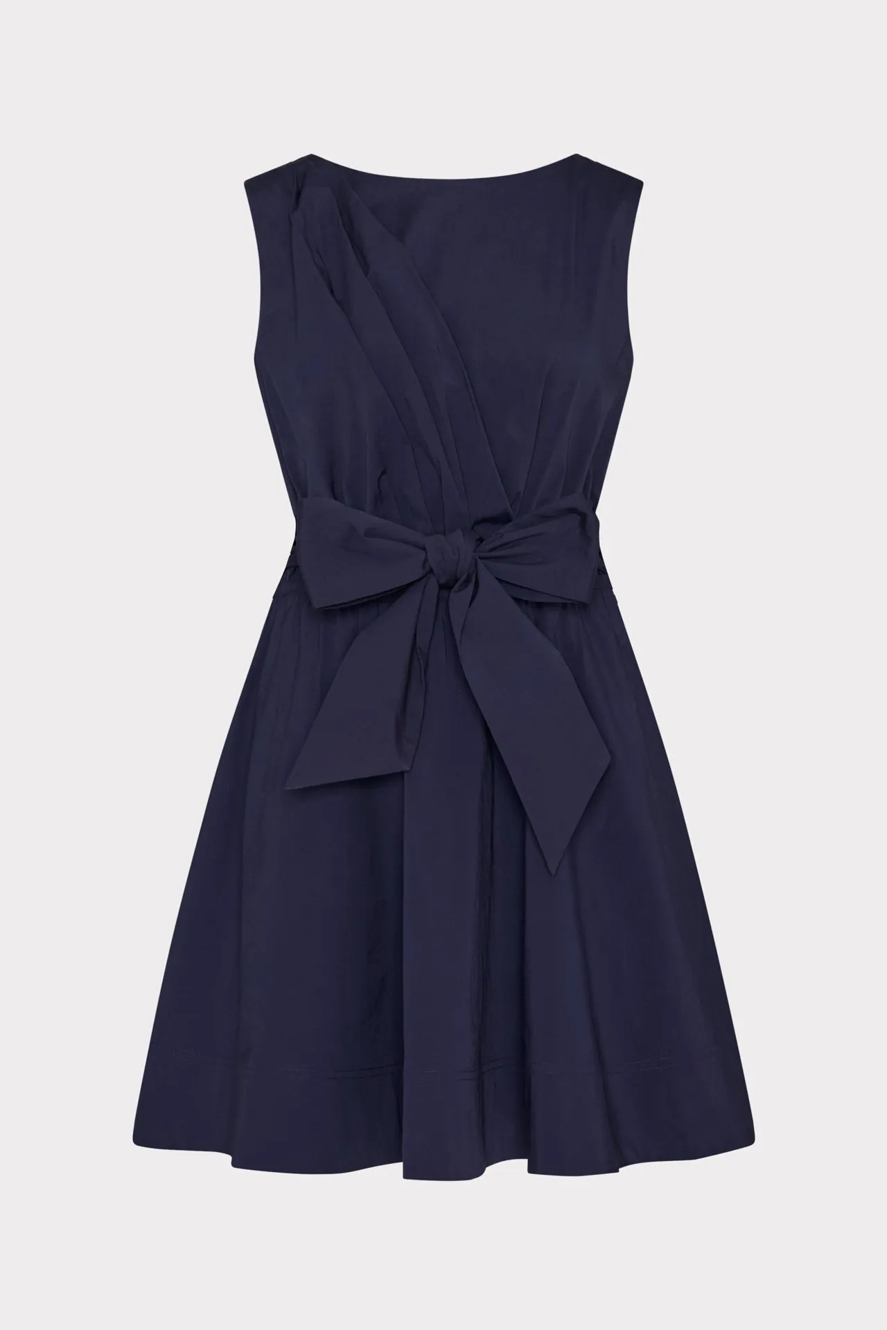 Draped Poplin Sleeveless Mini Dress petite size