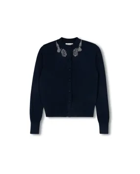 Cold Weather Knitwear Enameled Knit Cardigan