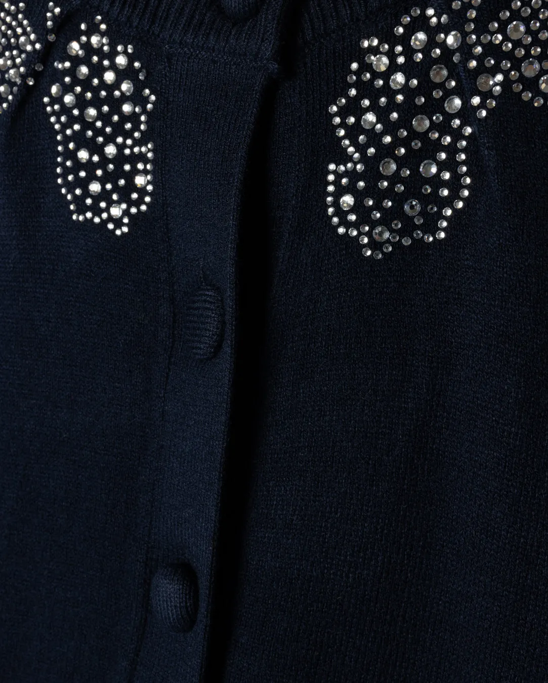 Enameled Knit Cardigan Relaxed Neckline