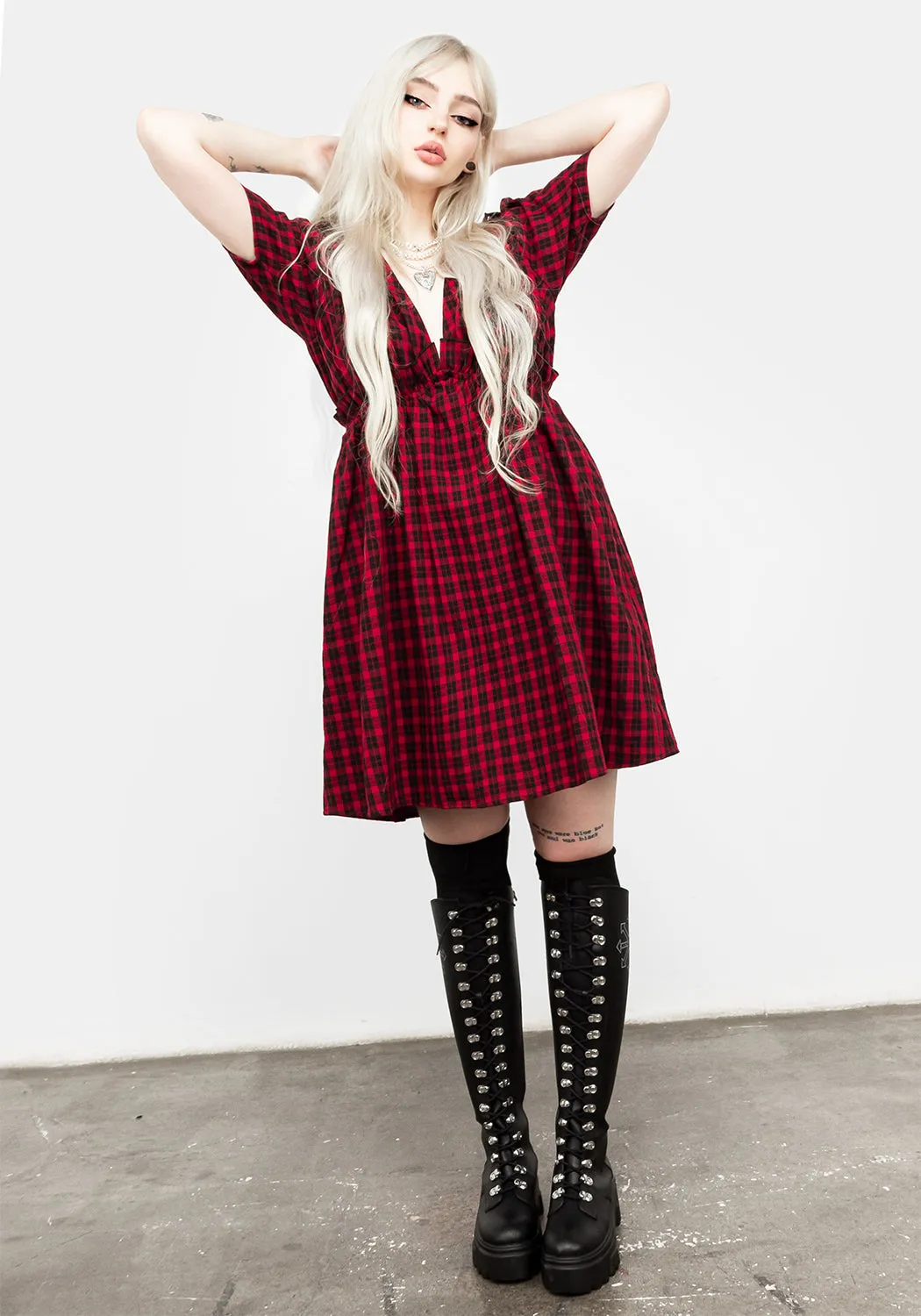 Mood Comfort Dreadful Ruffle Smock Dress