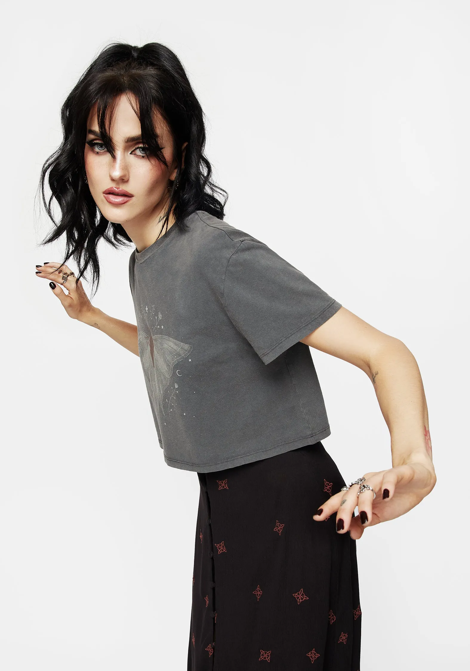 Drift Cotton-Blend Jersey Cropped T-Shirt Non Chafe Armholes Tear Resistant Reinforcement